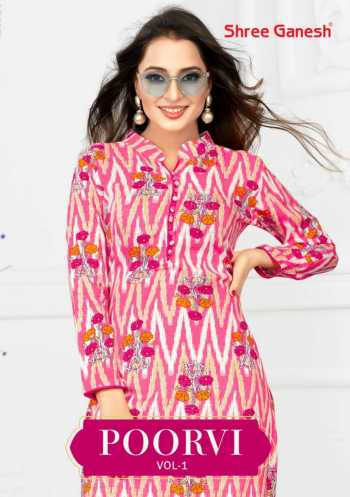 Shree Ganesh poorvi vol 1 rayon kurtis wholesaler