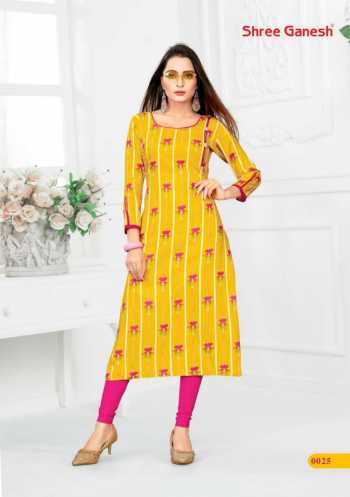 Shree Ganesh poorvi vol 1 rayon kurtis wholesaler