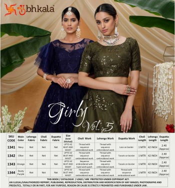 Shubhkala Girly vol 5 Wedding Lehenga Choli wholesale Price