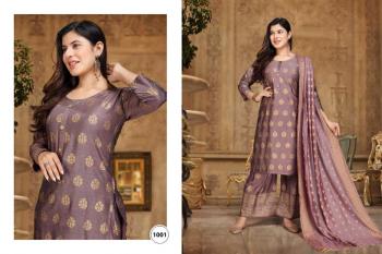 Sky Rayon Gold Mil print kurtis with Palazzo and Dupatta wholesaler