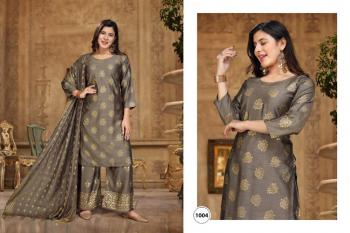 Sky Rayon Gold Mil print kurtis with Palazzo and Dupatta wholesaler