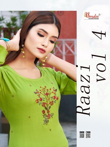 Smylee Raazi vol 4 Rayon Hand work Kurtis wholesaler