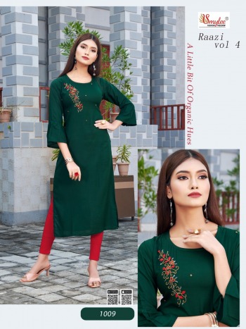 Smylee Raazi vol 4 Rayon Hand work Kurtis wholesaler