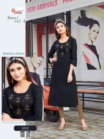 Smylee Raazi vol 4 Rayon Hand work Kurtis wholesaler