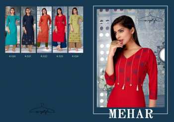 Snapstyle Mehar Cotton Embroidered Kurtis wholesaler