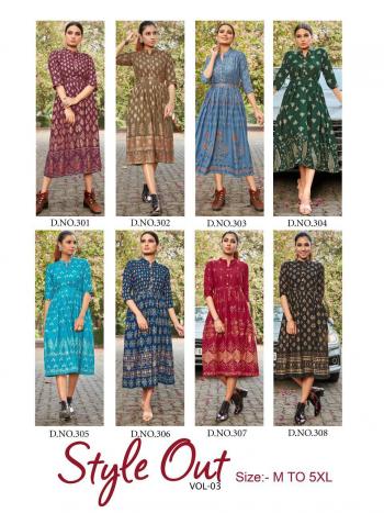 Style Our vol 3 Rayon Gold Party wear kurtis wholesaler