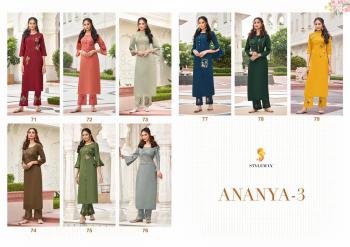 Stylemax Ananya vol 3 Kurtis with Palazzo wholesaler