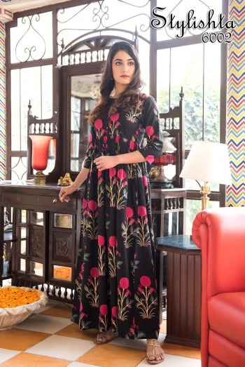 Stylishta vol 4 Maslin Party wear Gown wholesale rate