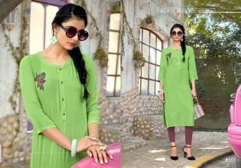 Sweety Peach vol 2 Rayon hand work kurtis wholesaler