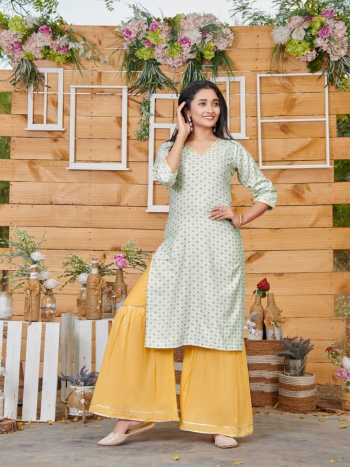 Tips and Tops Makhmali Rayon kurtis with Sharara catalog