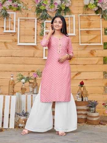 Tips and Tops Makhmali Rayon kurtis with Sharara catalog