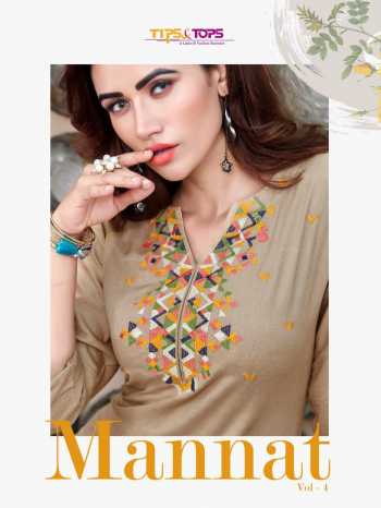 Tips and Tops Mannat vol 4 kurtis with pant catalog wholesaler