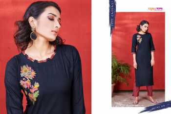 Tips and Tops Mannat vol 5 Rayon kurtis with pant catalog