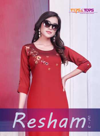 Tips and Tops Resham vol 3 Muslin Silk kurtis wholesaler