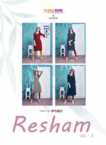 Tips and Tops Resham vol 3 Muslin Silk kurtis wholesaler