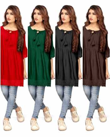 Topsy vol 2 Rayon Slub Western Short kurtis wholesaler