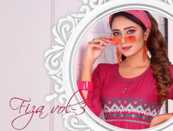 Trendy Fizza vol 3 Rayon embroidered kurtis wholesaler