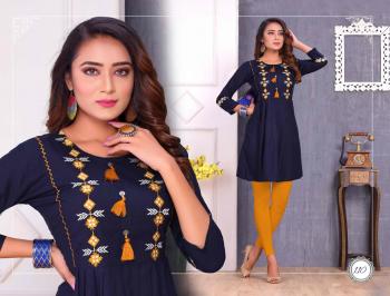 Trendy Fizza vol 3 Rayon embroidered kurtis wholesaler