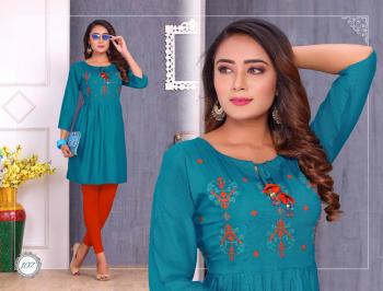 Trendy Fizza vol 3 Rayon embroidered kurtis wholesaler