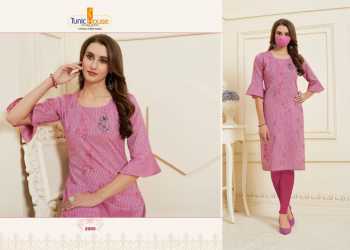 Tunic house Nafisa Cotton kurtis with Mask Wholesale Price