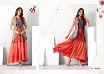 TZU Lifestyle Silky Muslin Silk party wear kurtis wholesaler