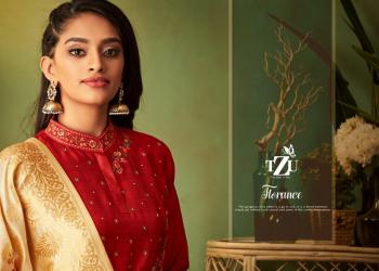 TZU Lifestyle Suhani Silk gown with banarasi Dupatta