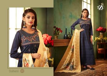 TZU Lifestyle Suhani Silk gown with banarasi Dupatta