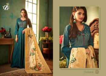 TZU Lifestyle Suhani Silk gown with banarasi Dupatta