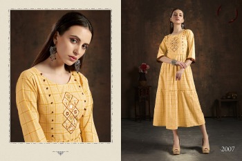 unlock vol 1 Cotton Embroidered regular wear Kurtis wholesaler