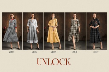 unlock vol 1 Cotton Embroidered regular wear Kurtis wholesaler