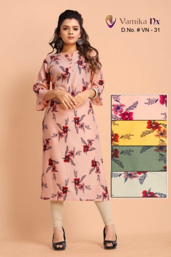 Vamika Nx Four Colour Rayon kurtis wholesaler