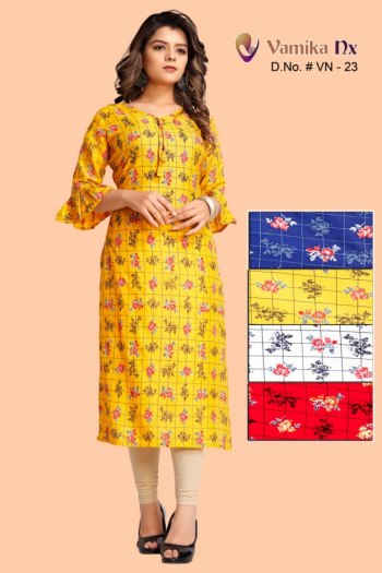 Vamika Nx Four Colour Rayon kurtis wholesaler