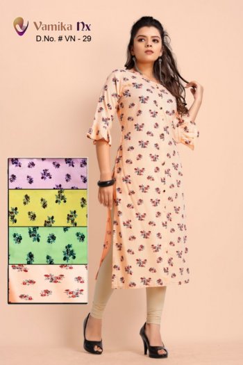 Vamika Nx Four Colour Rayon kurtis wholesaler