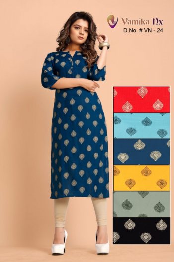 Vamika Nx Four Colour Rayon kurtis wholesaler