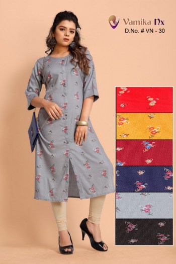 Vamika Nx Four Colour Rayon kurtis wholesaler