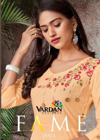 Vardan Designer Fame vol 1 Rayon kurtis wholesaler