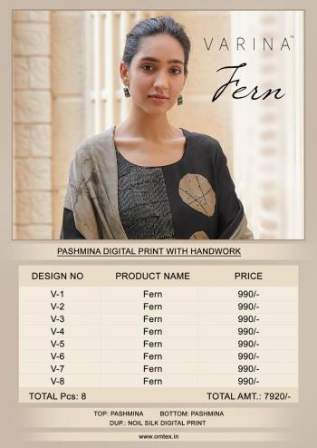 Varina Fern Pashmina Winter Salwar Kameez Catalog Wholesaler