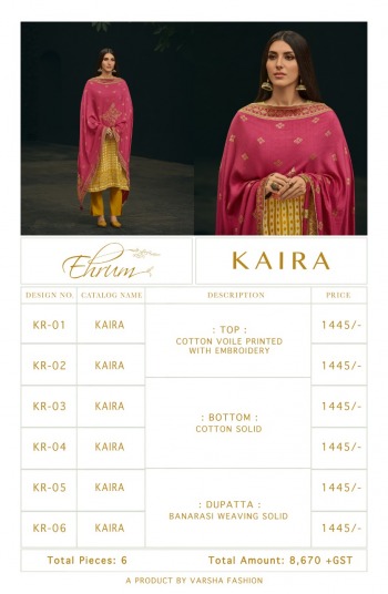 Varsha Kaira Cotton Suits wholesale price