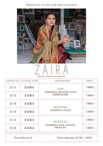 Varshaa Zaira Pashmina woollen Suits catalog