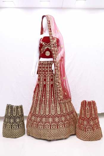 Velvet Dulhan Wedding Lehenga Choli wholesale price