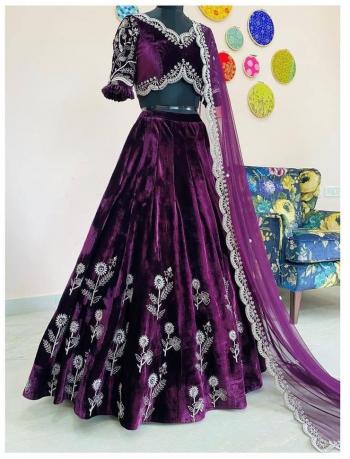 Velvet Wedding Bridal lehenga Choli 2021 latest Concept