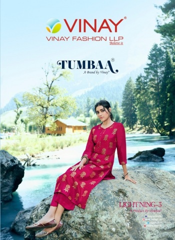 Vinay Fashion Lightning vol 3 Kurtis with Palazzo wholesaler