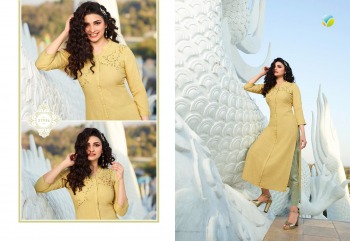 Vinay fashion Tumbaa marvel Khatli work Kurtis wholesaler