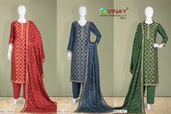 Vinay NCS 76 Dola Jacquard Salwar Kameez wholesaler