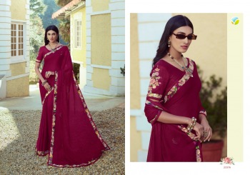 Vinay Sheesha Starwalk vol 61 Chiffon Brasso Saree catalog