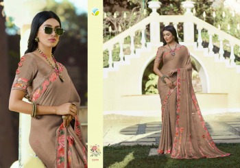 Vinay Sheesha Starwalk vol 61 Chiffon Brasso Saree catalog