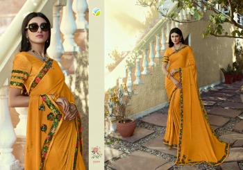 Vinay Sheesha Starwalk vol 61 Chiffon Brasso Saree catalog