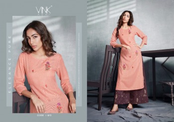 Vink Radiance cotton linen kurtis with palazzo catalog wholesaler