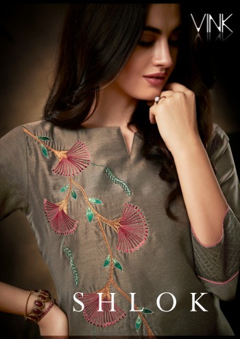 Vink Shlok hand work Silk kurtis wholesale Price