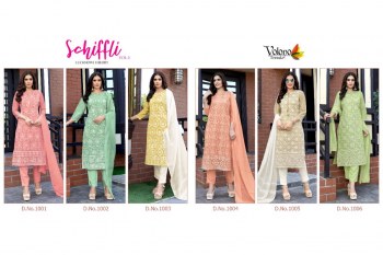 Volono Trendz Schiffli vol 2 lakhnavi work kurtis with Pant and Dupatta